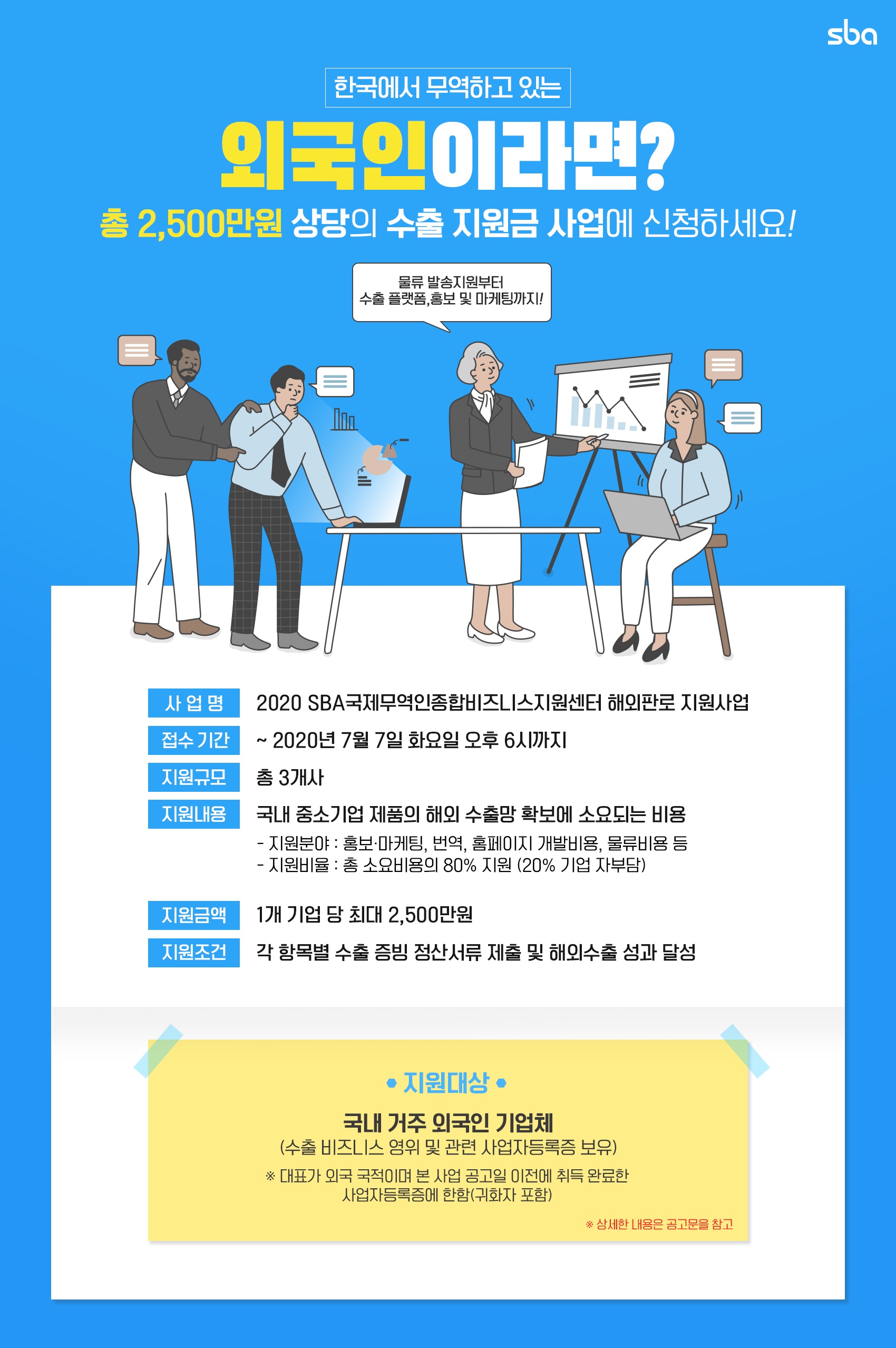 국내 최초 중소기업 해외판로 지원을 위한 외국인 무역기업 대상 수출 지원금 지급 !